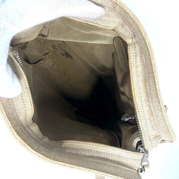 CHANEL vintage CC CC Mark Chain Bag Shoulder Tote Bag Shoulder Bag Canvas Beige - Picture 8 of 14